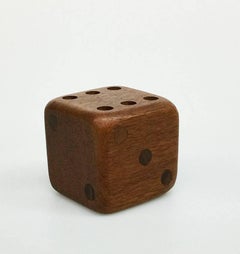 Teak Dice Pen Holder, by Sowe Konst , Swedish Modern Desk Accessory, 1960s