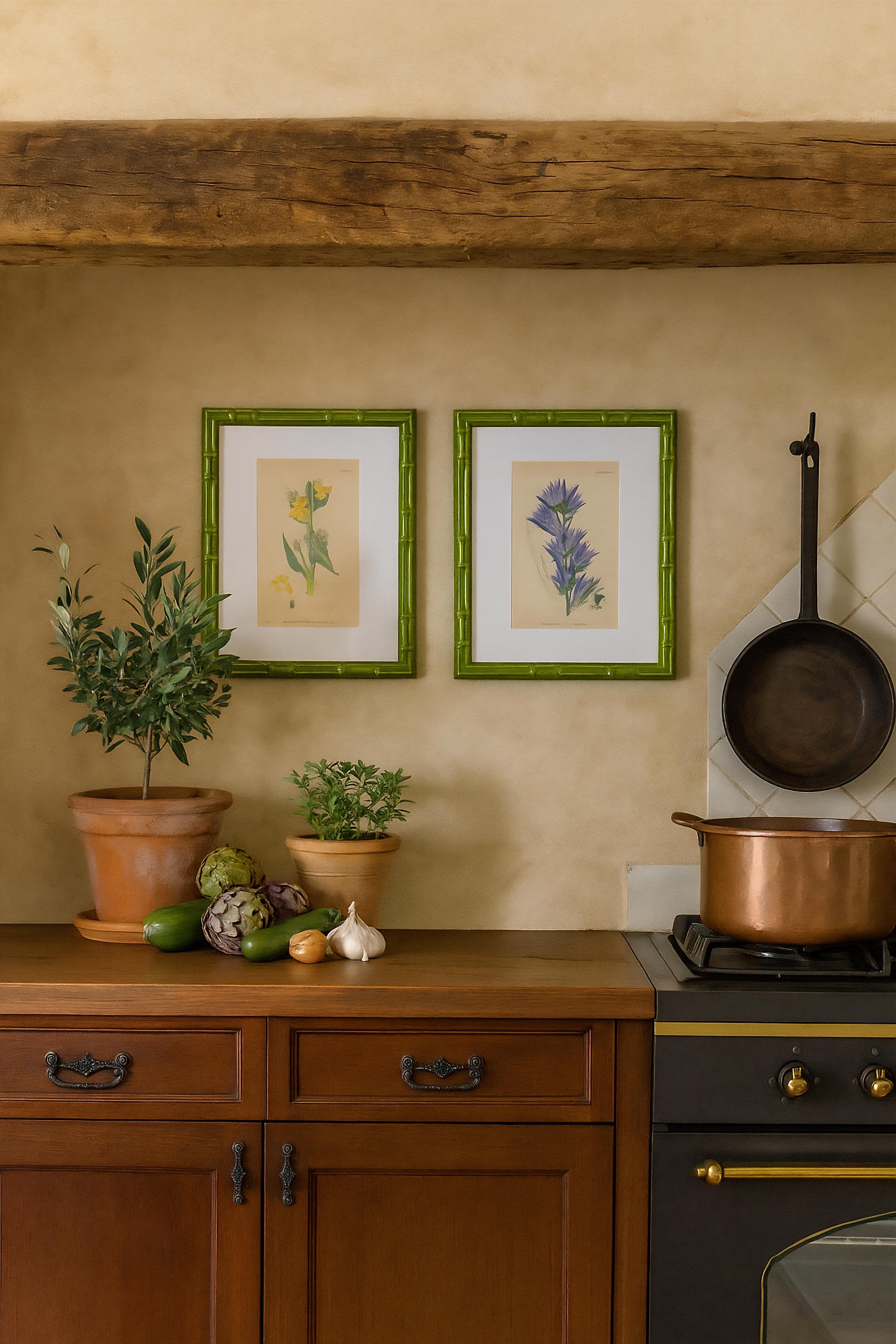 Lovely custom framed 19th century botanical engravings from 