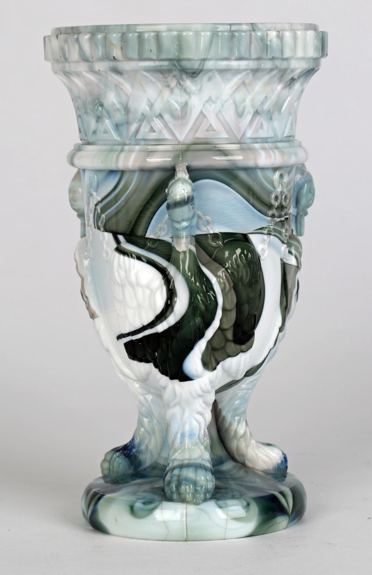slag glass vase
