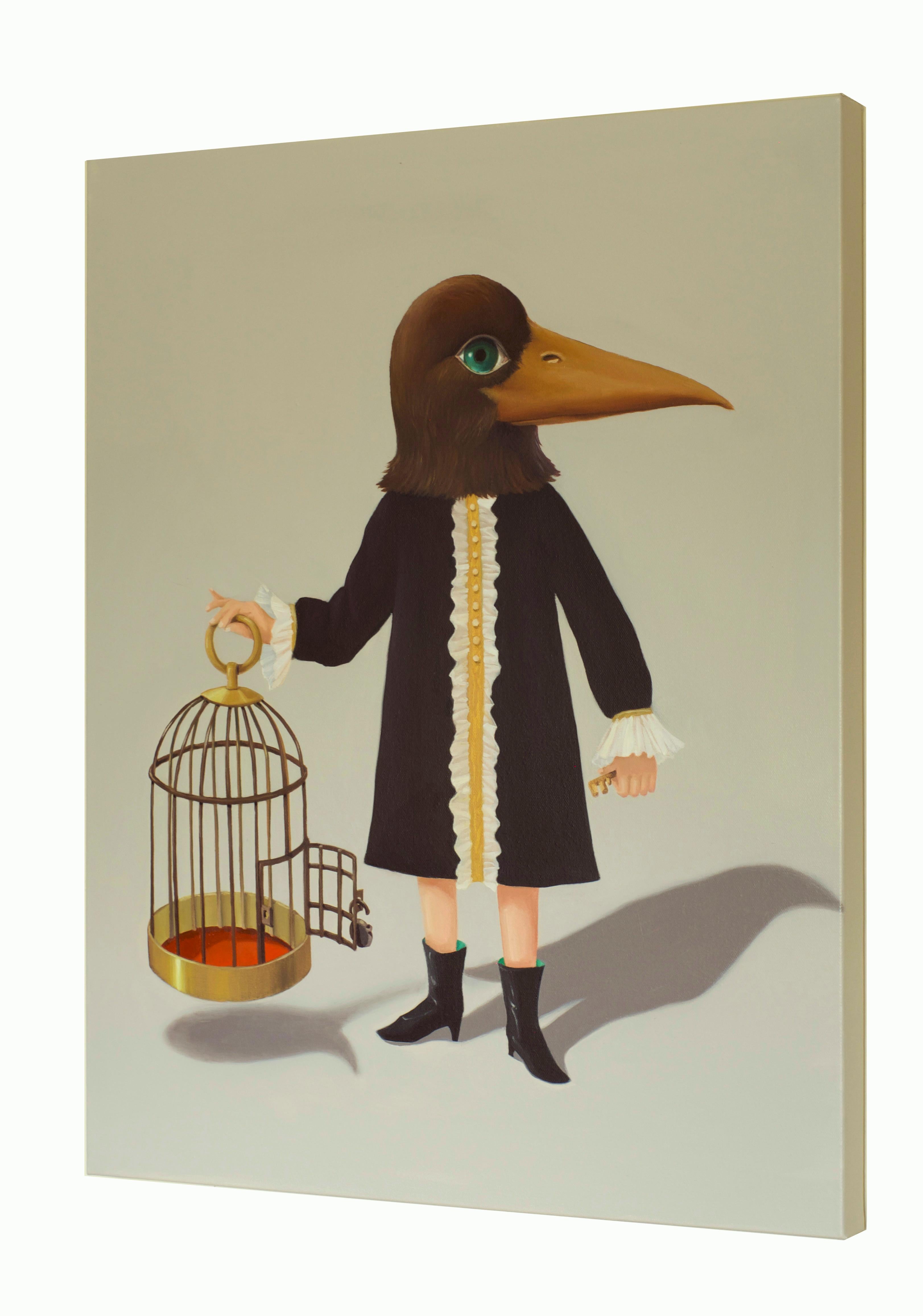 L'oiseau, la cage et la clé - Painting de Soyoung S. Park 박소영