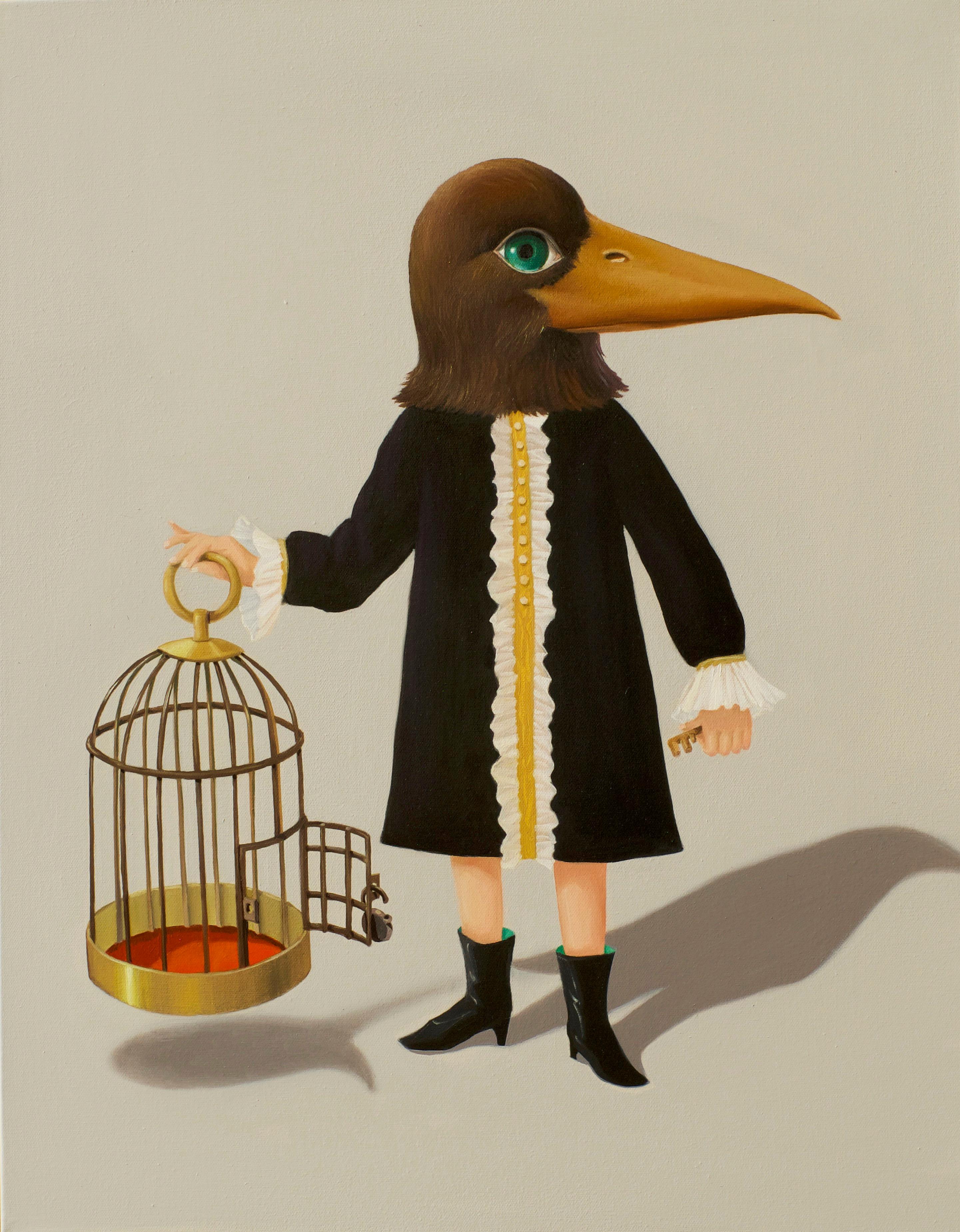 Figurative Painting Soyoung S. Park 박소영 - L'oiseau, la cage et la clé