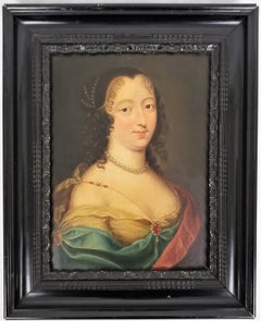 S.P. Mignard Signed Original Antique Oil Painting Depicting a Portrait of a Lady