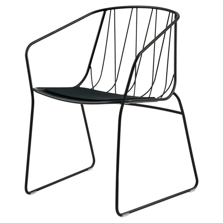 SP01 Chee Chair with Arms in Black, Made in Italy For Sale