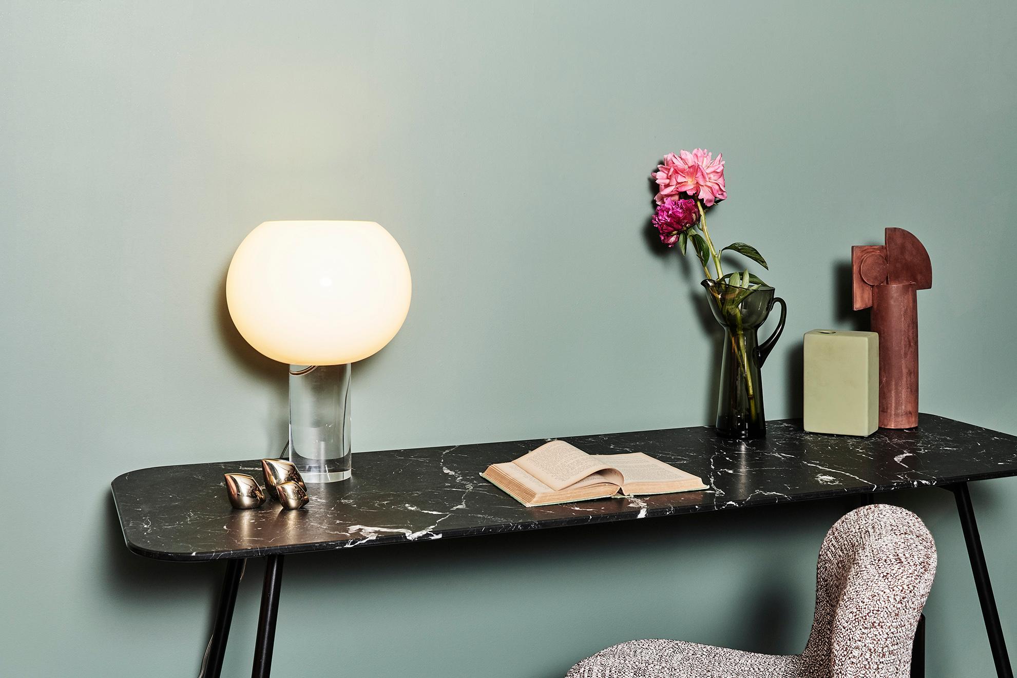 Chrome SP01 Holland Console in Green Verde Guatemala Marble, Made in Italy For Sale
