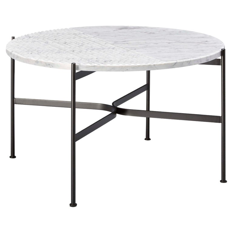 SP01 Jeanette Medium Coffee Table in White Carrara Marble, Made in Italy For Sale