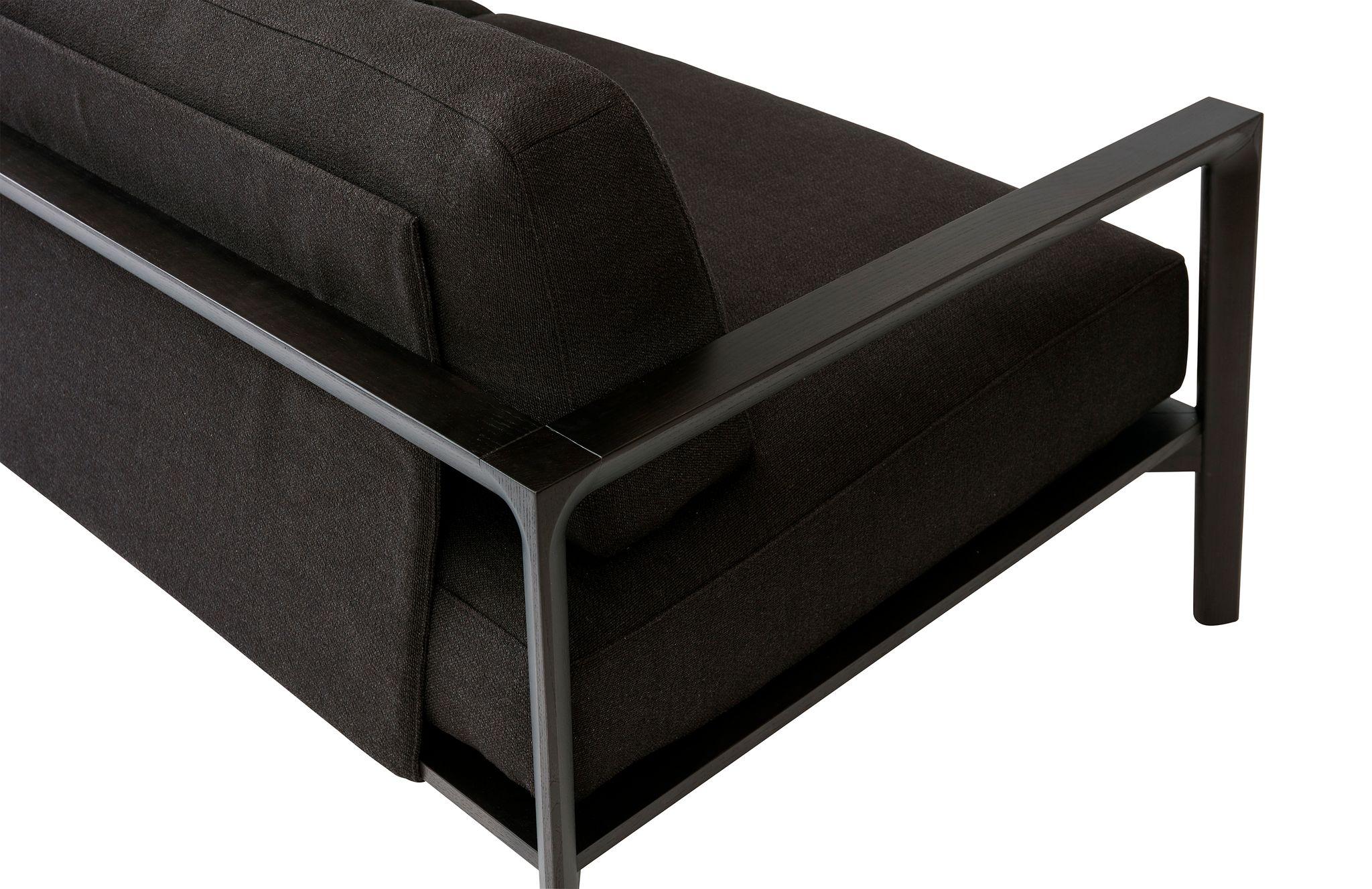 SP01 Ling Sofa -Timber Frame, Upholstered Black Lisbon Leather, Made in Italy In New Condition For Sale In Sydney, NSW