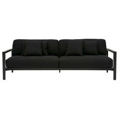 SP01 Ling Sofa -Timber Frame, Upholstered Black Lisbon Leather, Made in Italy