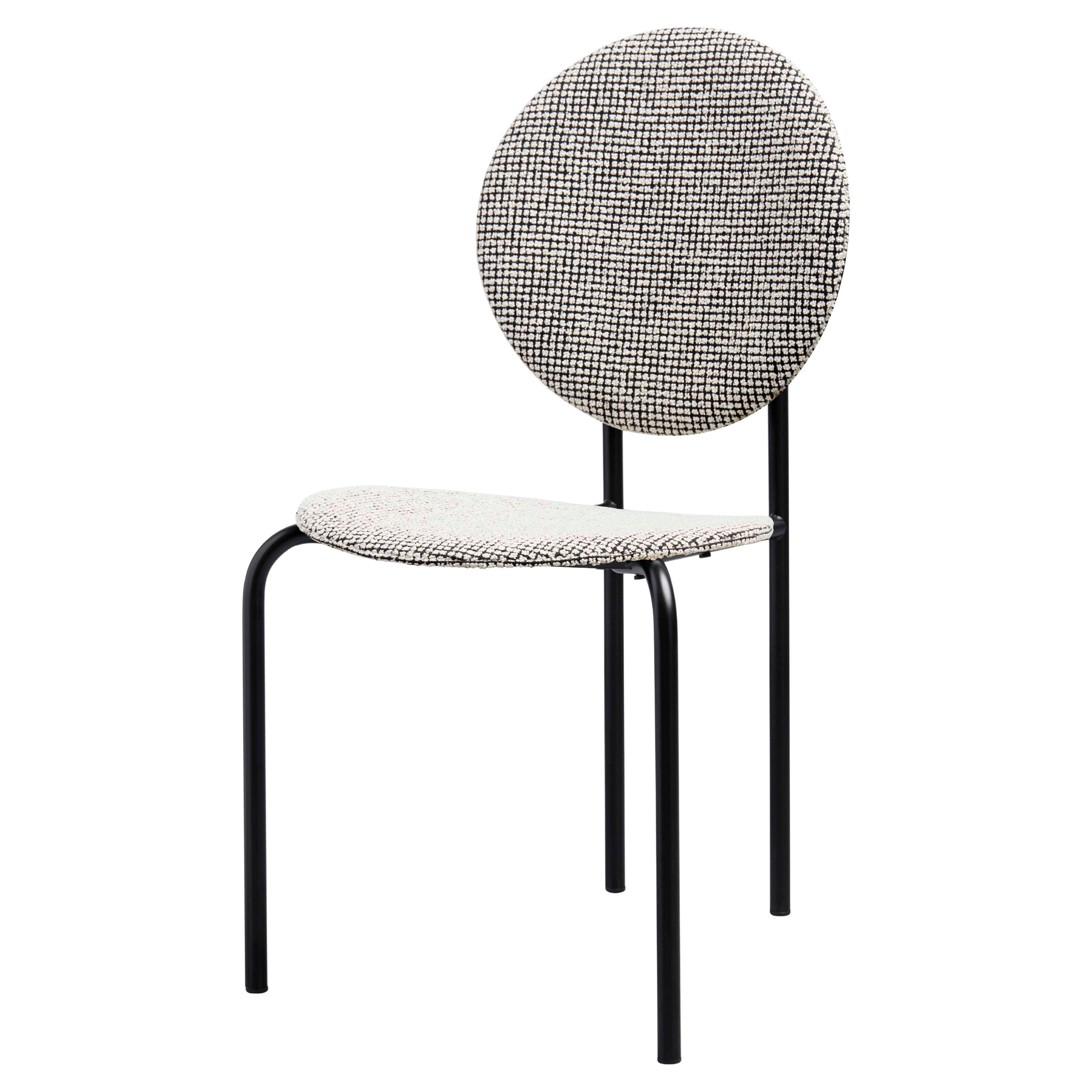 SP01 Michelle Chair in Barcelona Black-White Fabric, Made in Italy