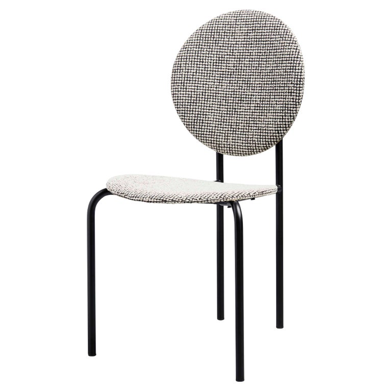 SP01 Michelle Chair in Barcelona Black-White Fabric, Made in Italy For Sale