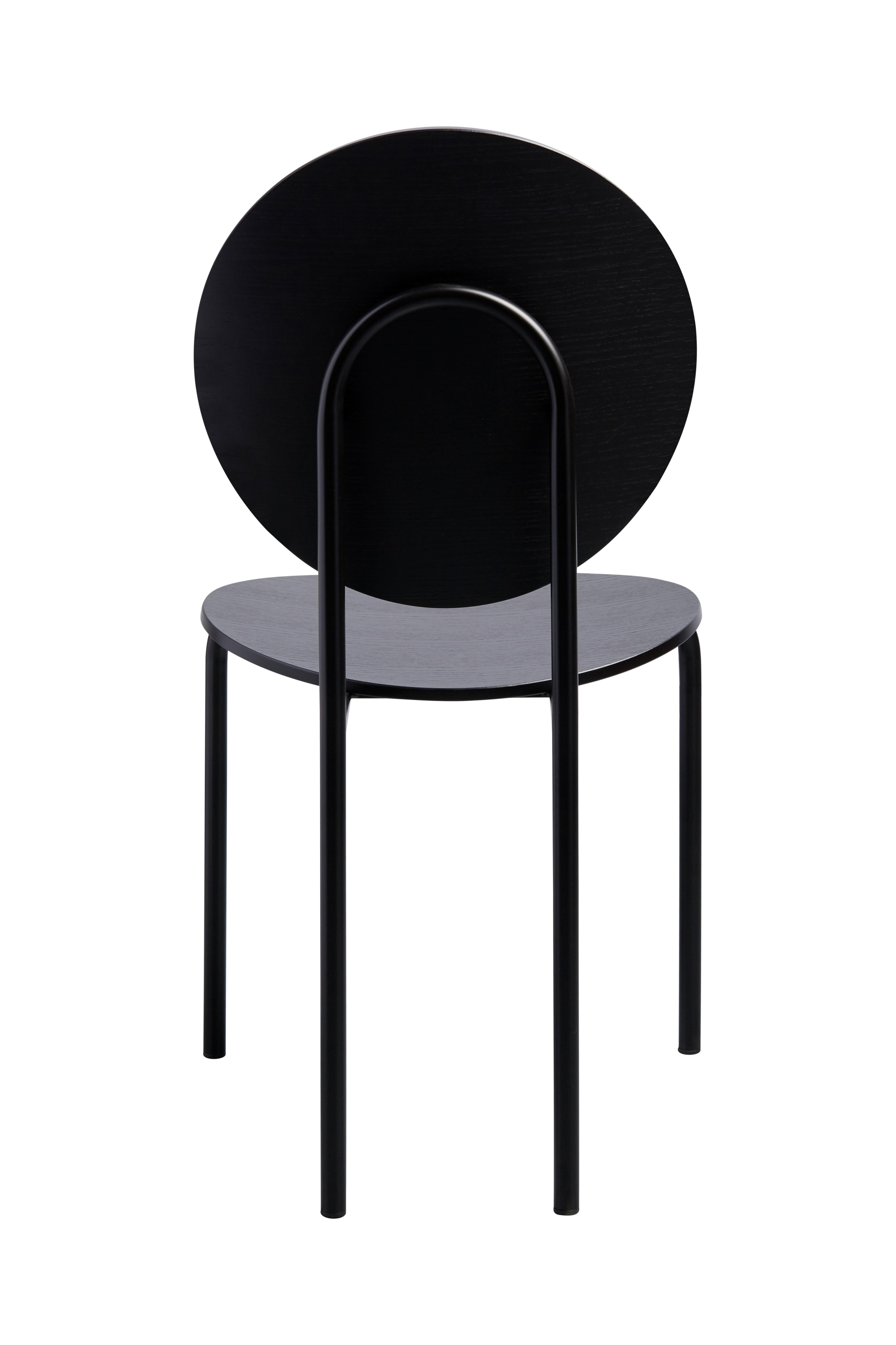 Minimalist SP01 Michelle Chair in Carbon Stained Ash, Made in Italy For Sale