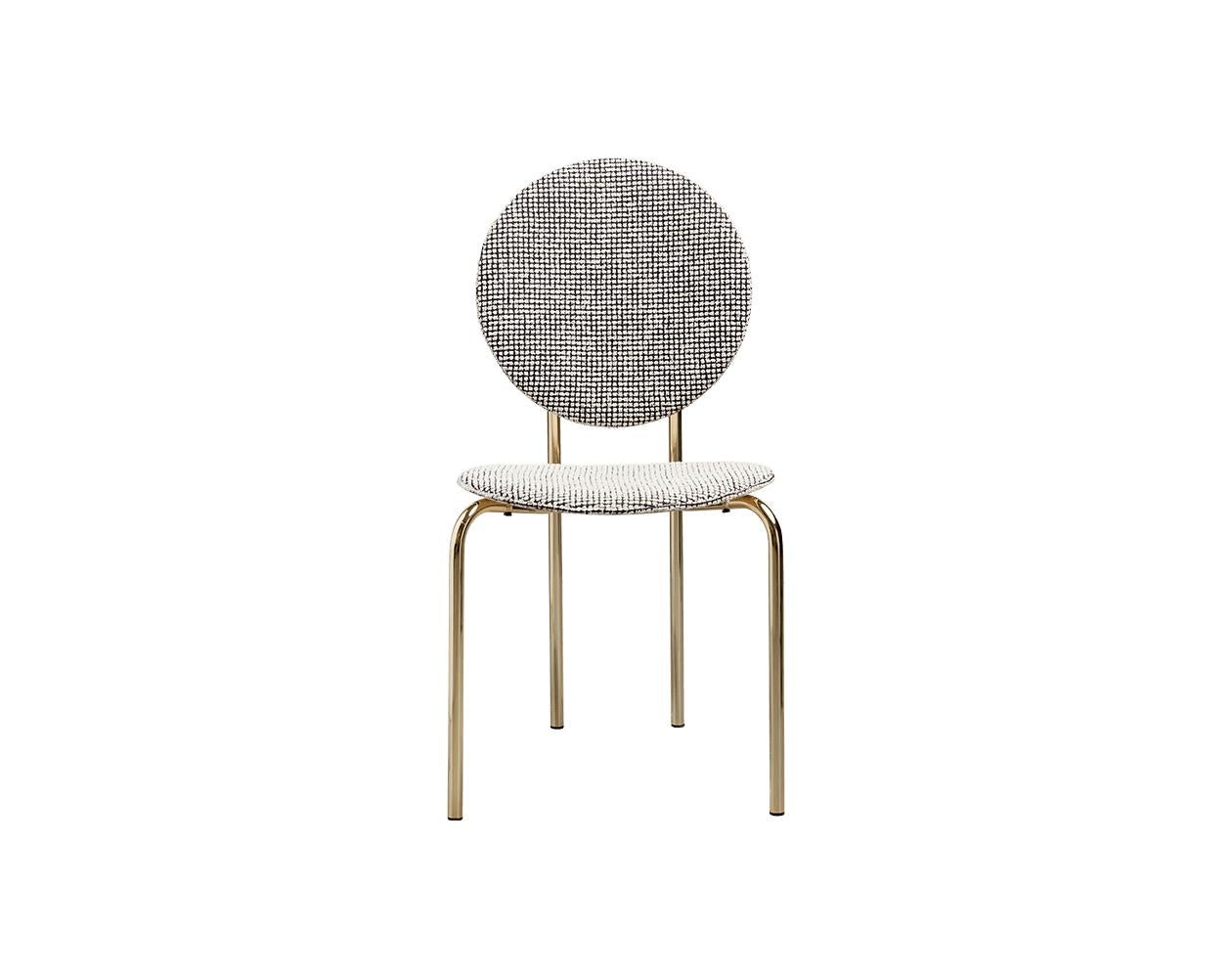 SP01 Michelle-Esszimmerstuhl, gepolstert in Gold-Chrom, Made in Italy (Minimalistisch) im Angebot