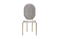SP01 Michelle High Back Chair in Gold Chrome, Made in Italy