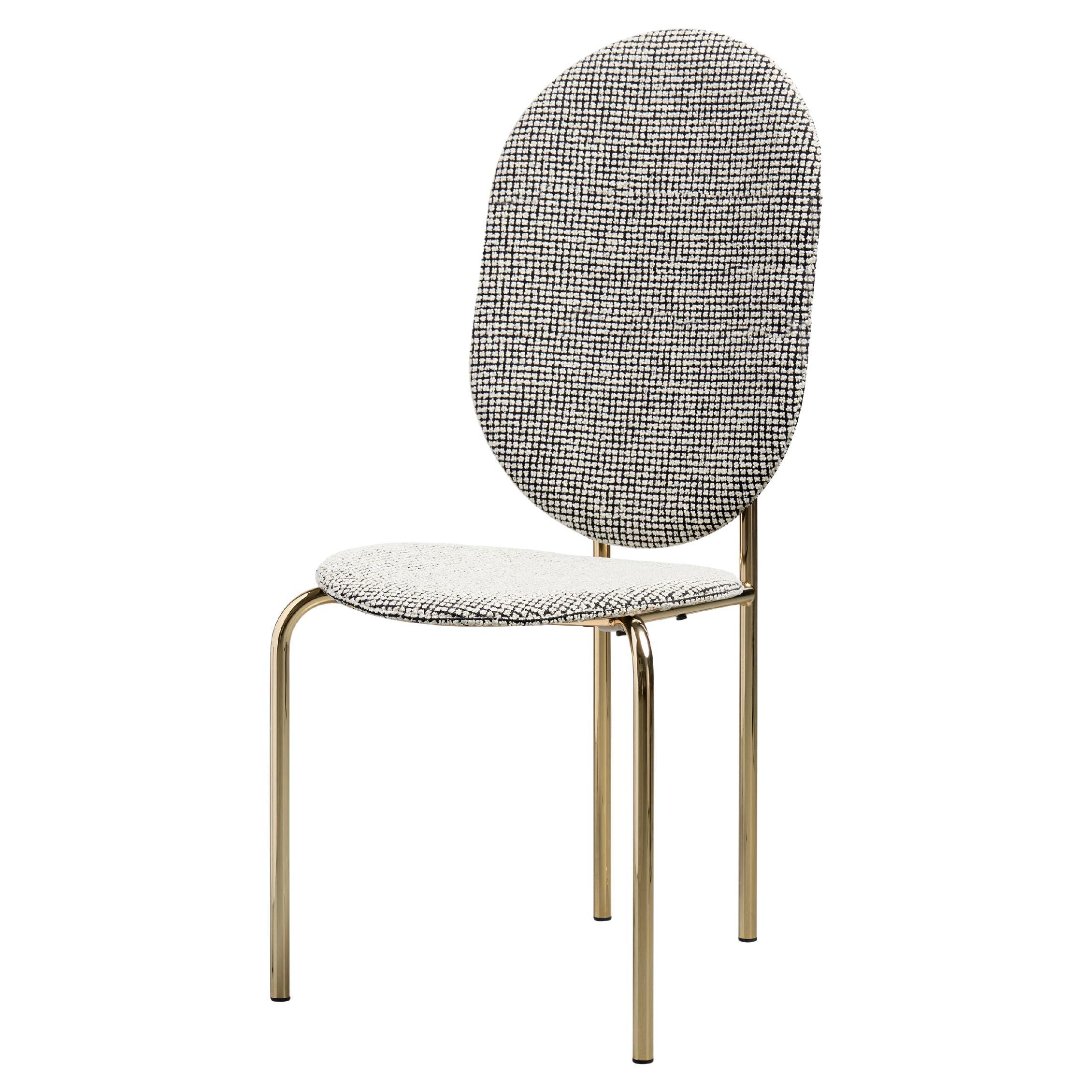 SP01 Michelle High Back Chair in Gold Chrome, Made in Italy