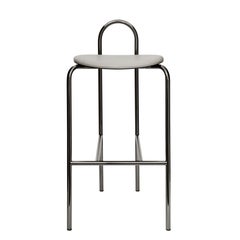 SP01 Michelle High Bar Stool in Black Chrome, Made in Italy