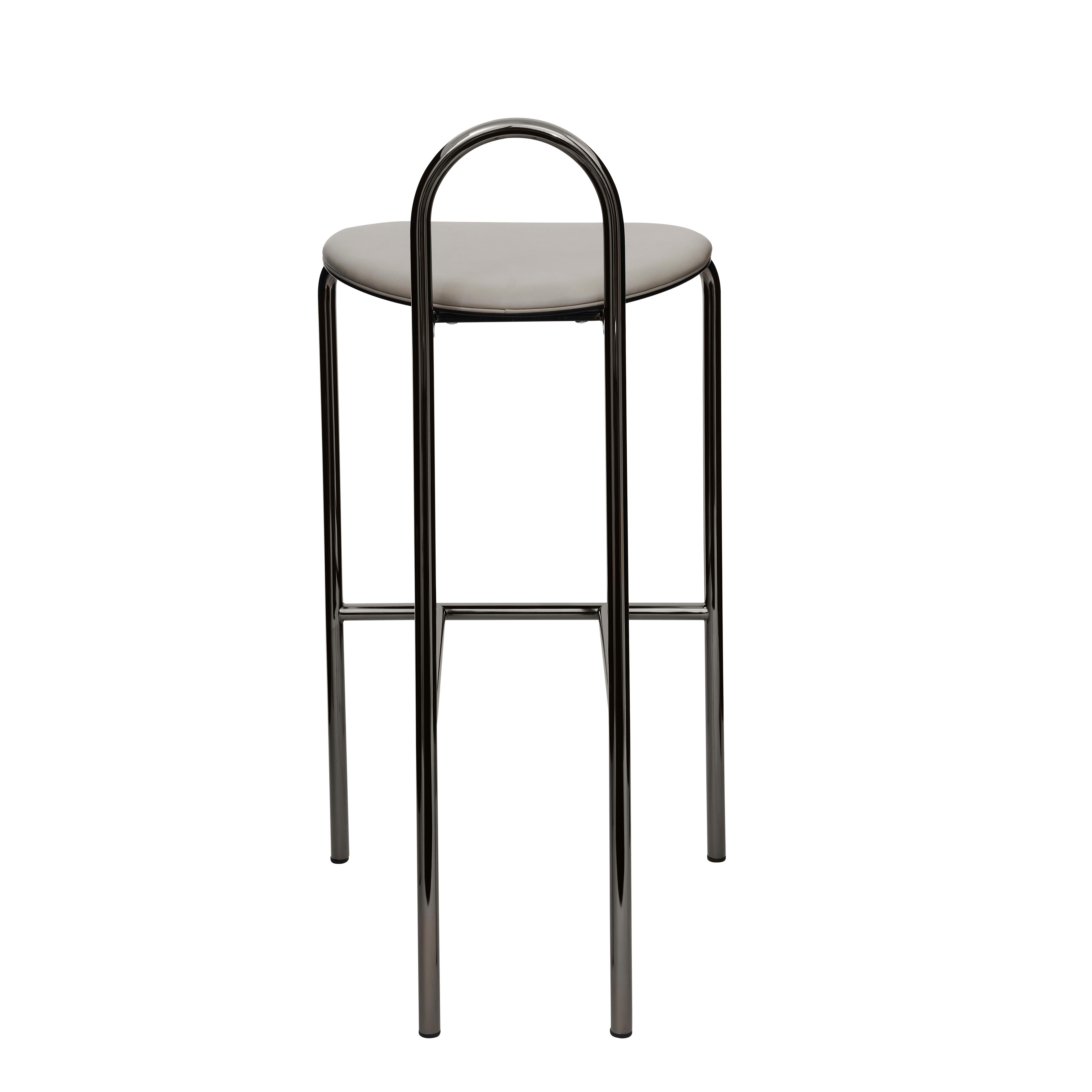 SP01 Michelle High Bar Stool in Black Chrome, Made in Italy In New Condition For Sale In Sydney, NSW