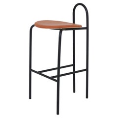 SP01 Michelle High Bar Stool in Edinburgh Cognac Leather, Made in Italy
