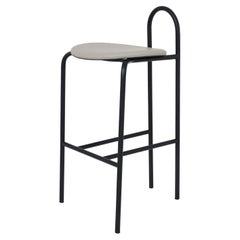 SP01 Michelle High Bar Stool in Edinburgh Mist Leather, Made in Italy