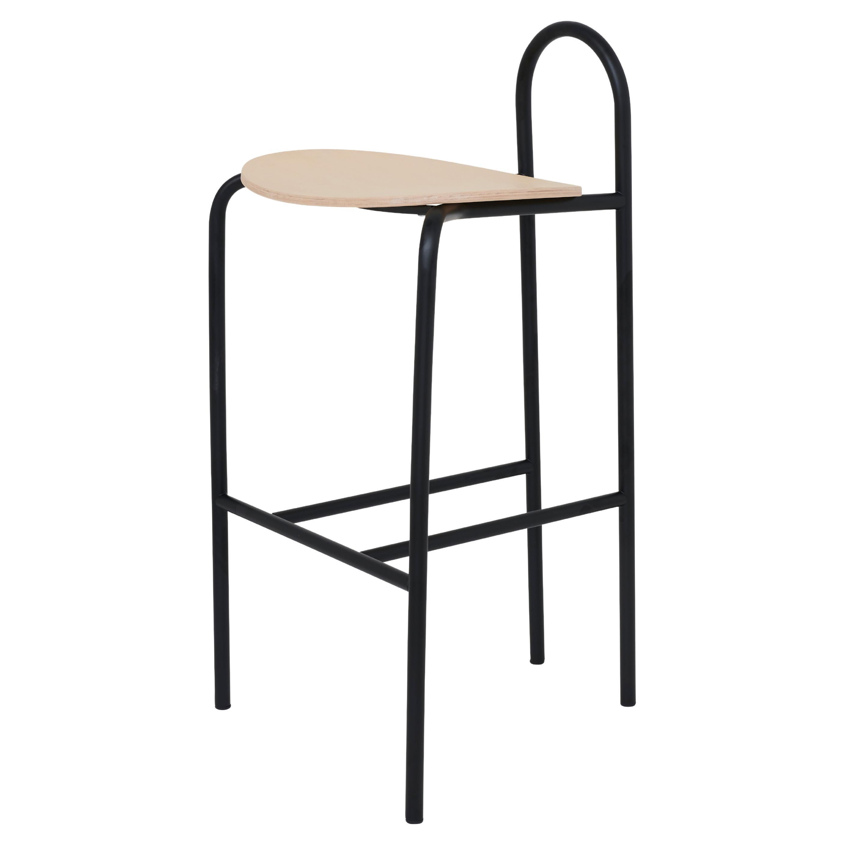 SP01 Michelle High Bar Stool in Natural Ash, Made in Italy For Sale