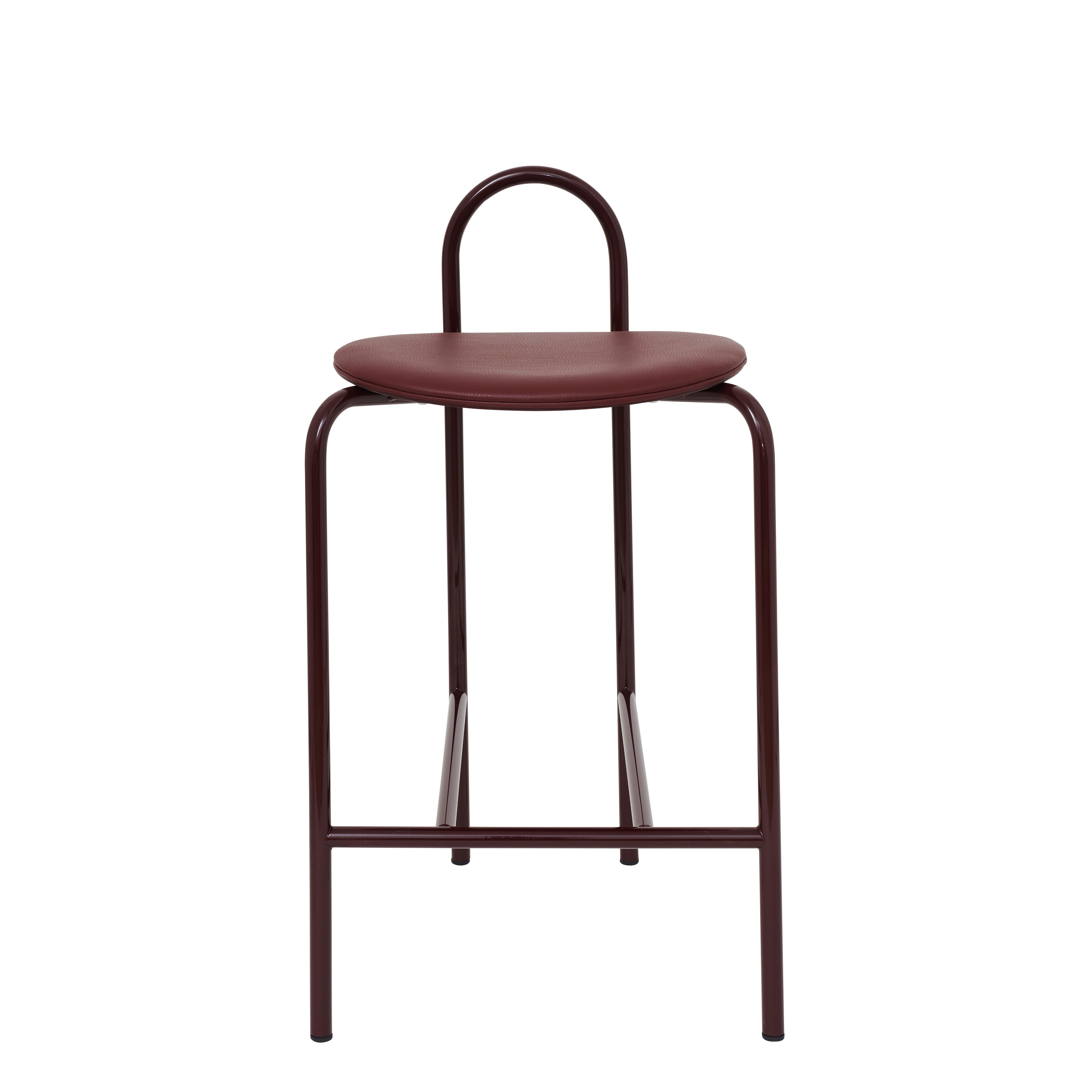 A natural extension to the popular Michelle chair, the Michelle stool continues to play on the visual application of the arc, creating a simple, striking and highly adaptable stool for any interior.

About this finishing:
Seat: Edinburgh Oxblood