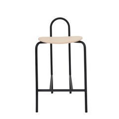 SP01 Michelle Low Bar Stool in Natural Ash, Made in Italy