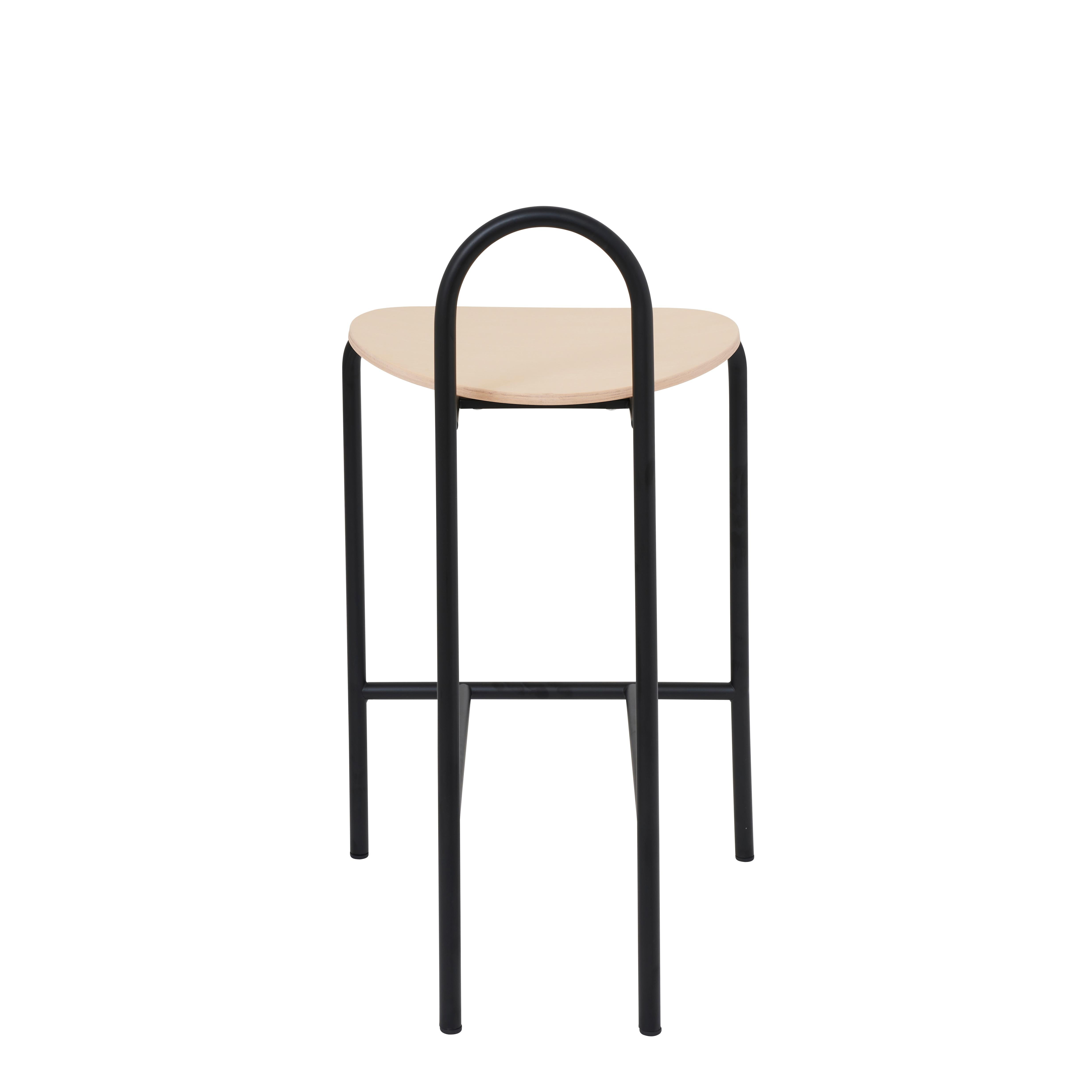 Minimalist SP01 Michelle Low Bar Stool in Natural Ash, Made in Italy For Sale