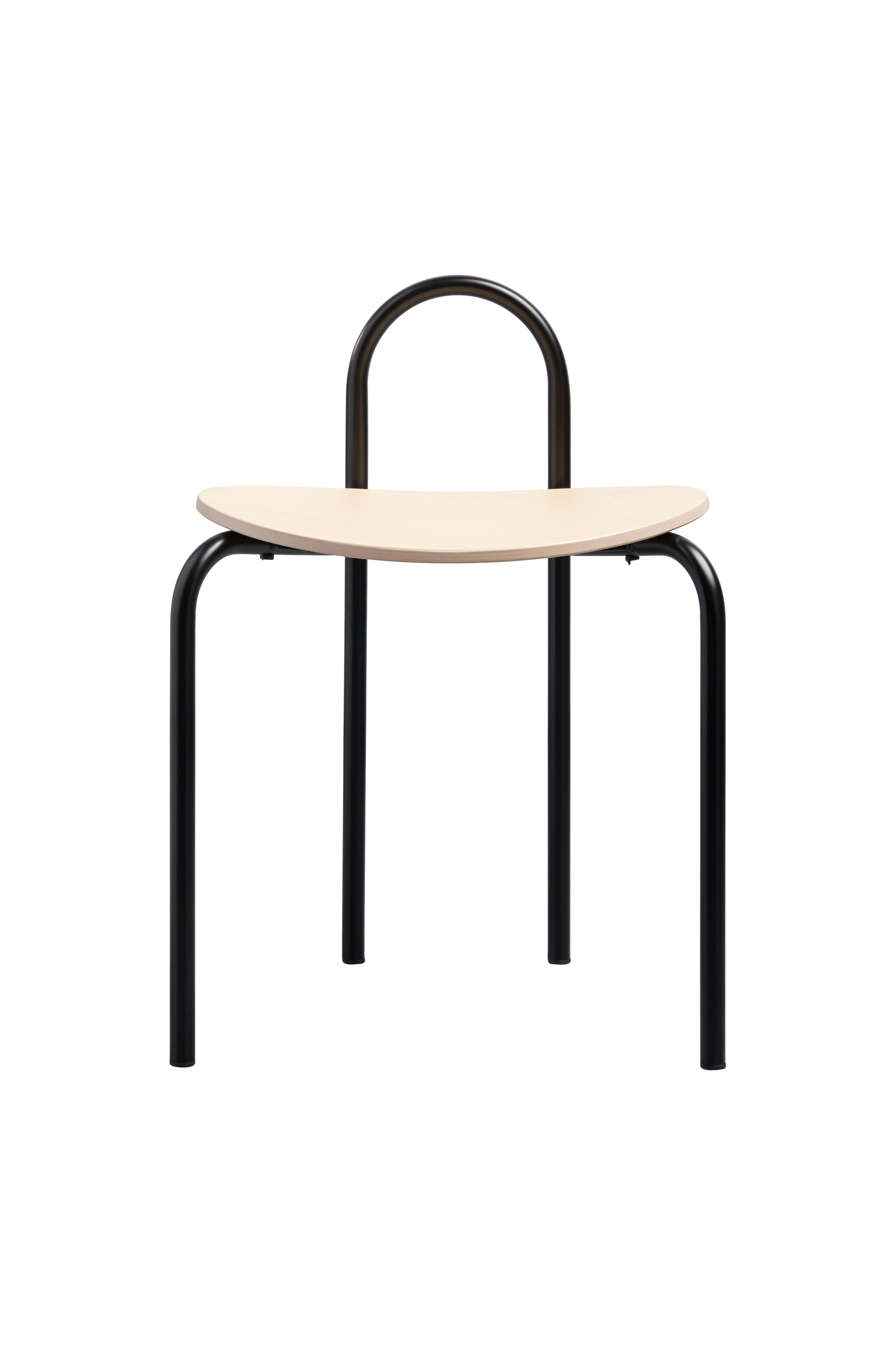 As a stool, Michelle takes on a new personality again. Dress her up with finishes such as gold chrome and she is an elegant addition to a dressing room, or keep her raw with a natural ash seat and satin black leg, where she exudes and urban