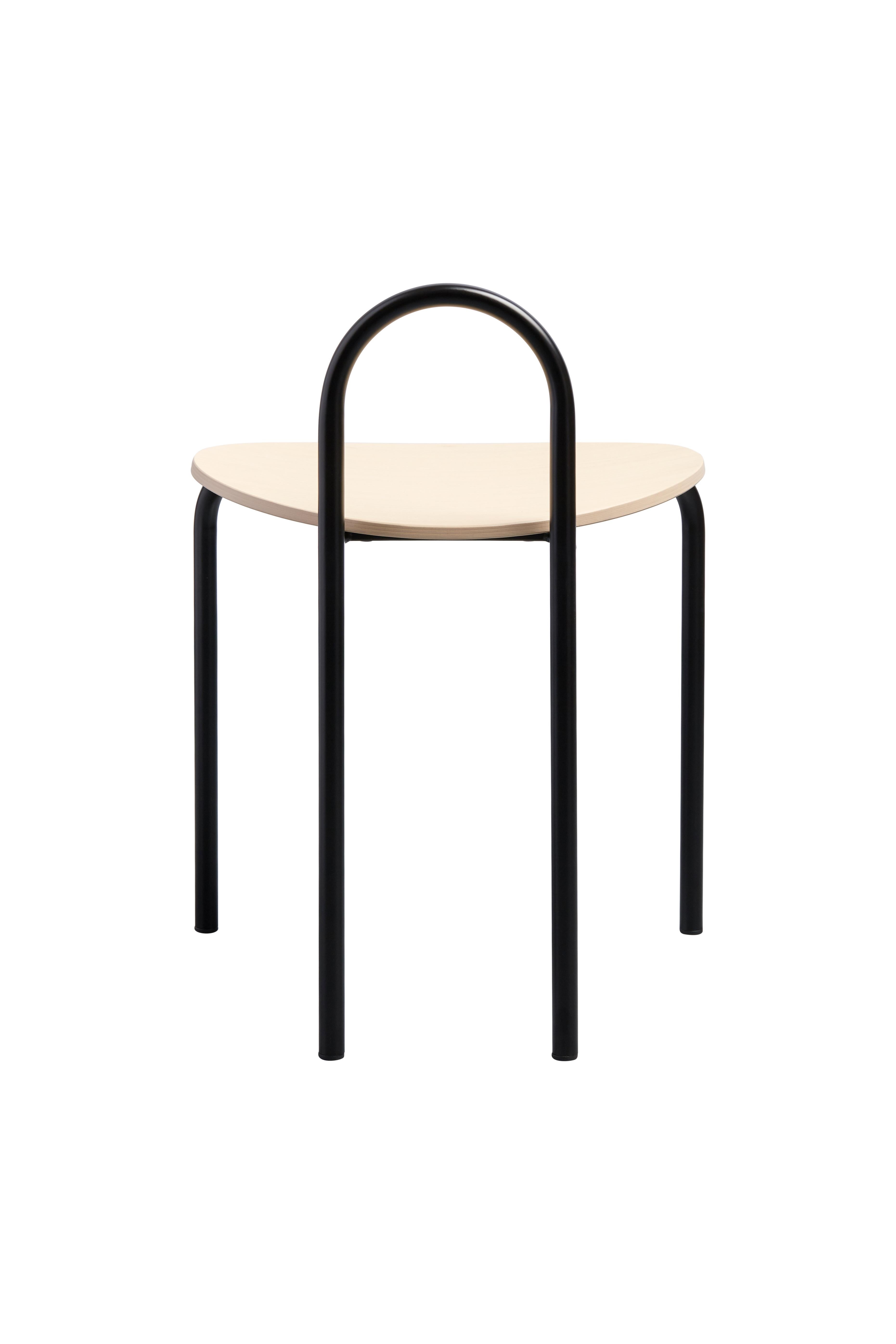 Italian SP01 Michelle Stool in Satin Black, Made in Italy For Sale