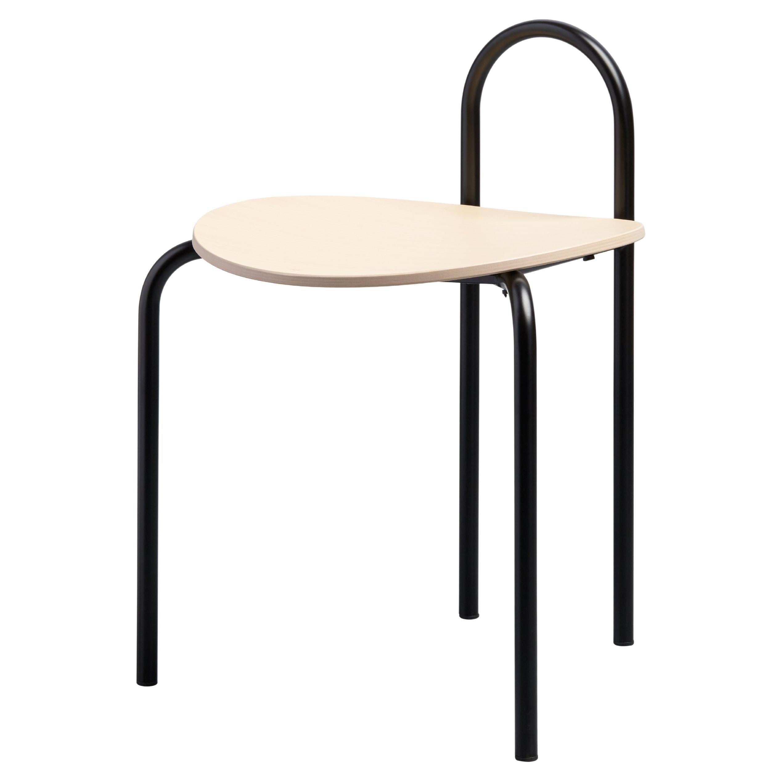 SP01 Michelle Stool in Satin Black, Made in Italy For Sale