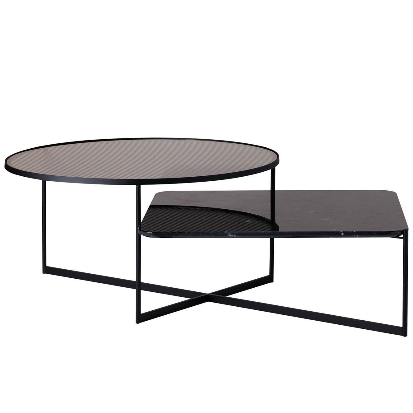 SP01 Mohana Large Coffee Table in Black Marquina Marble, Made in Italy