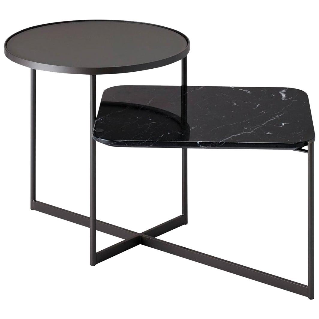 SP01 Mohana Medium Side Table in Black Marquina Marble, Made in Italy