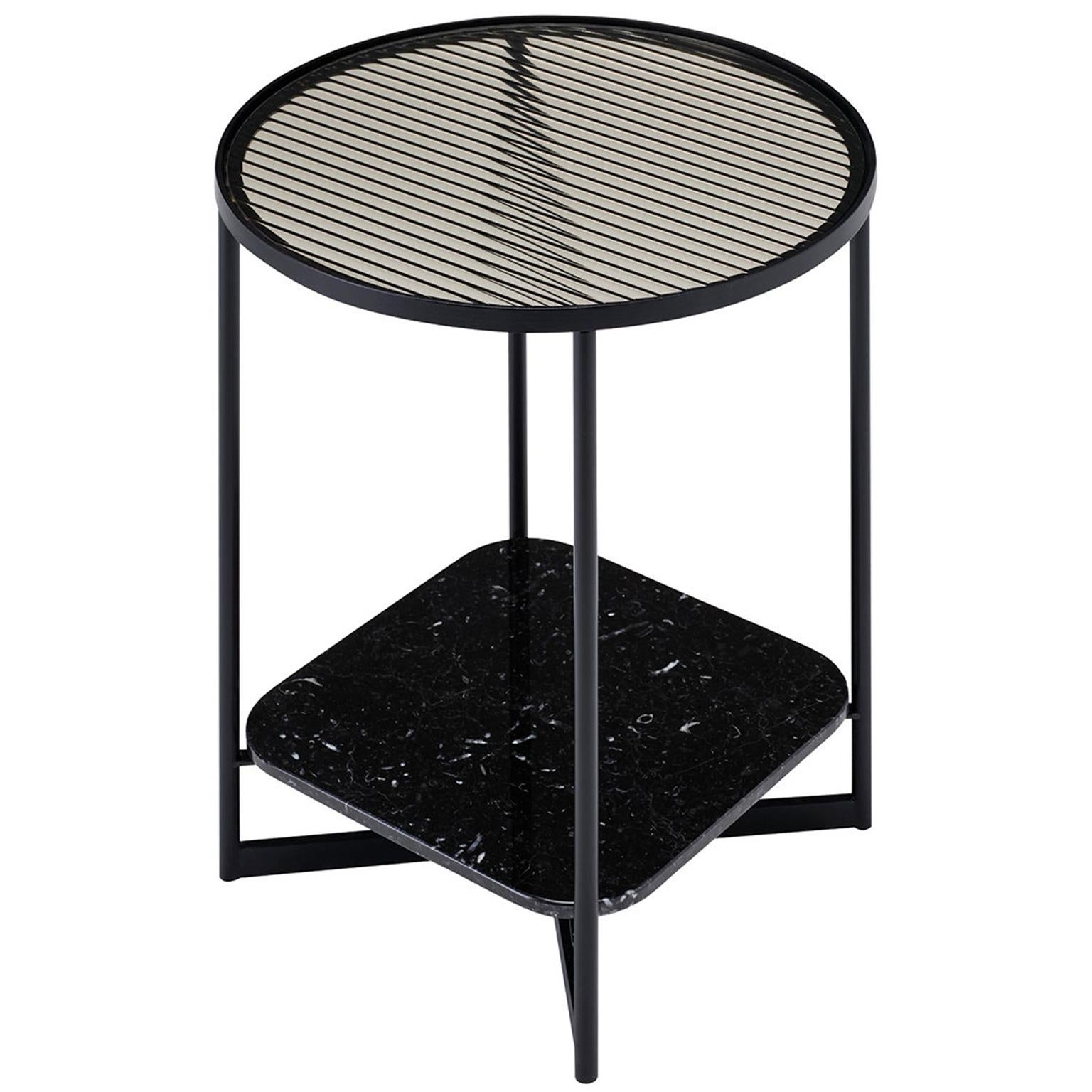 SP01 Mohana Small Side Table in Black Marquina Marble, Made in Italy