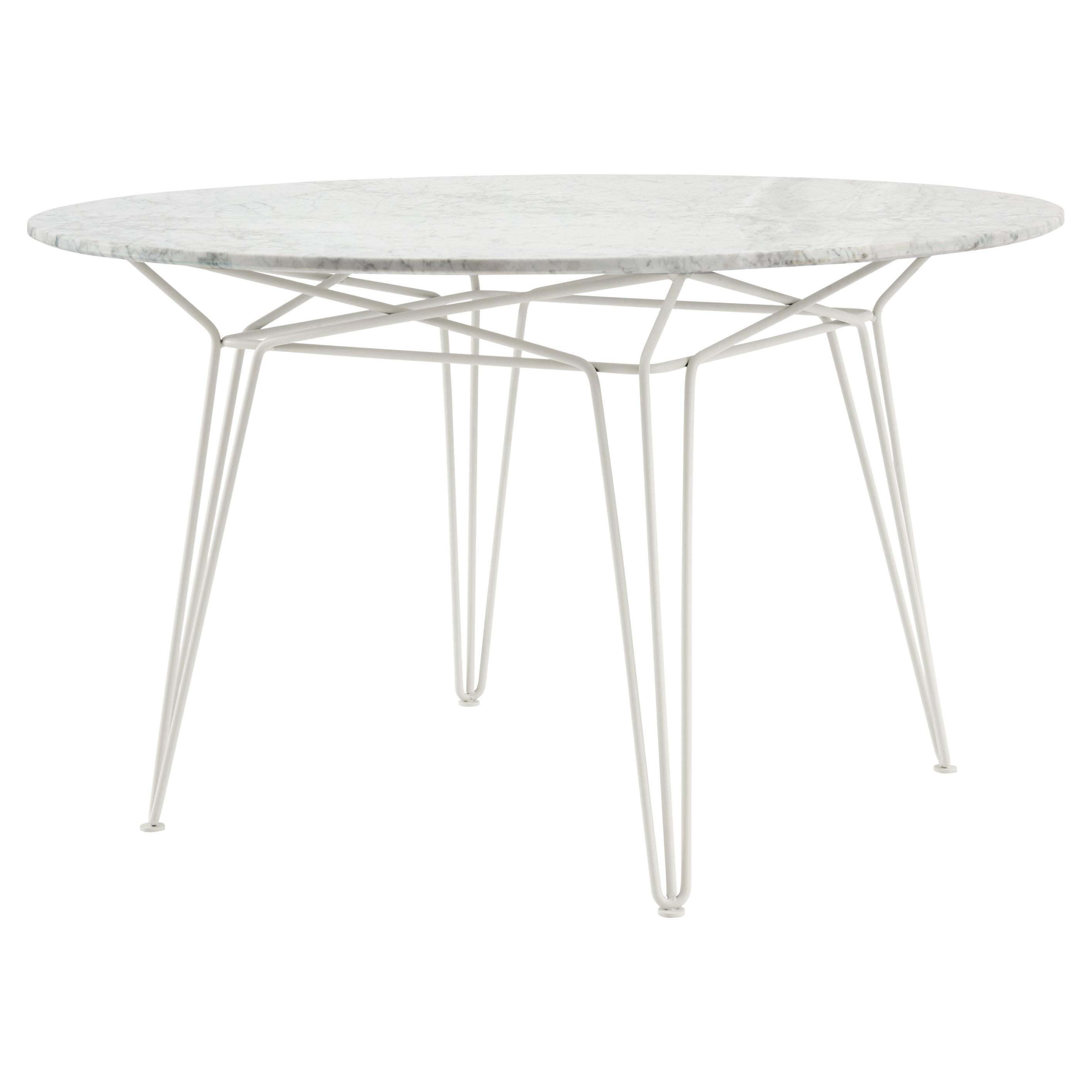 SP01 Parisi Table in White Carrara Marble, Made in Italy