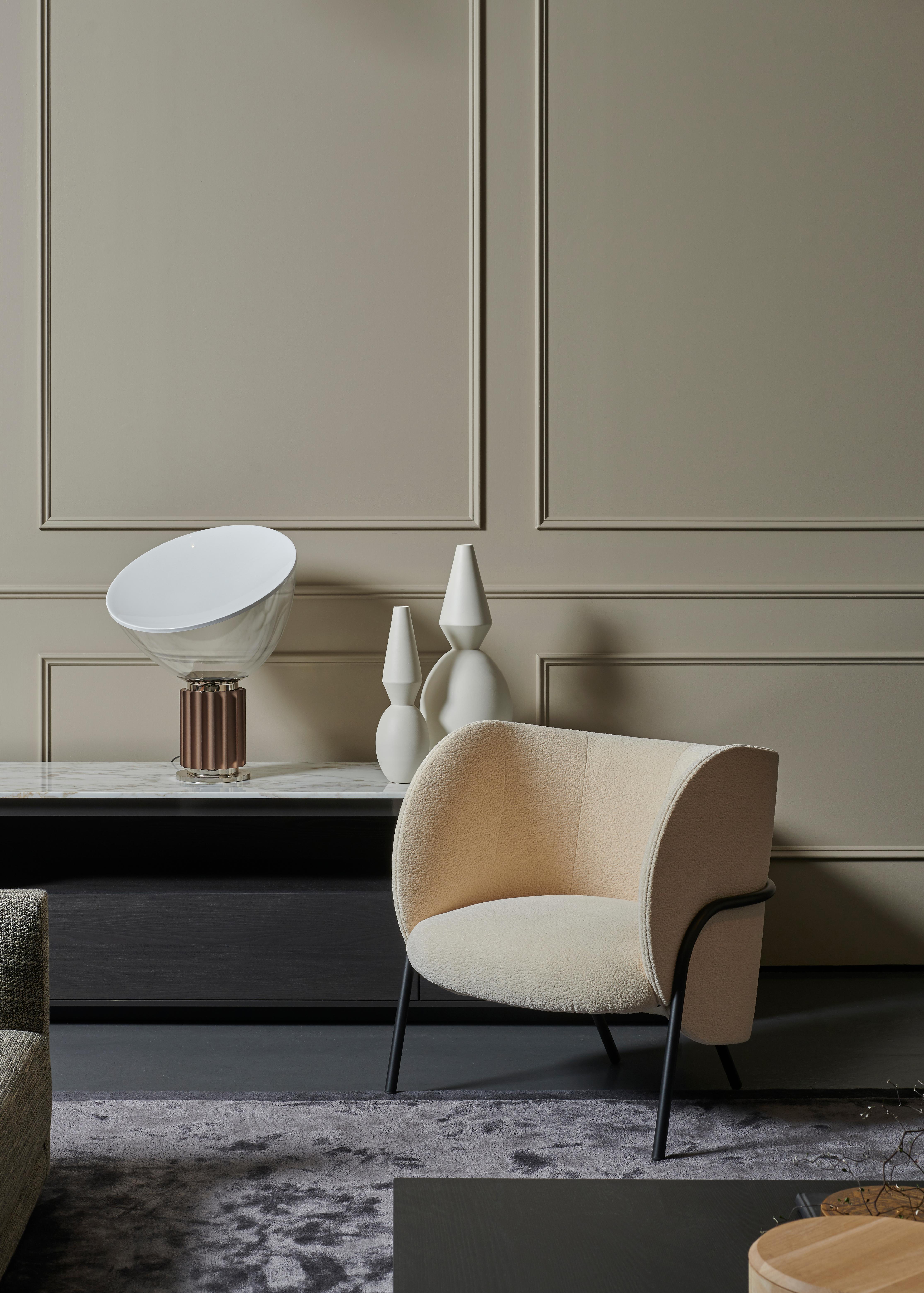 Minimalist SP01 Royce Armchair in Antwerp Dark Brown Leather, Made in Italy For Sale