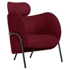 SP01 Royce Armchair with Headrest in Florence Bordeaux, Made in Italy