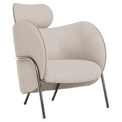 SP01 Royce Armchair with Headrest in London Smoke, Made in Italy