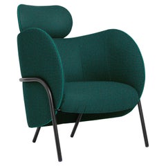 SP01 Royce Armchair with Headrest in Oslo Emerald, Made in Italy