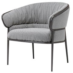 Fauteuil SP01 Shu-Ying en tissu poivrière OSLO, fabriqué en Italie
