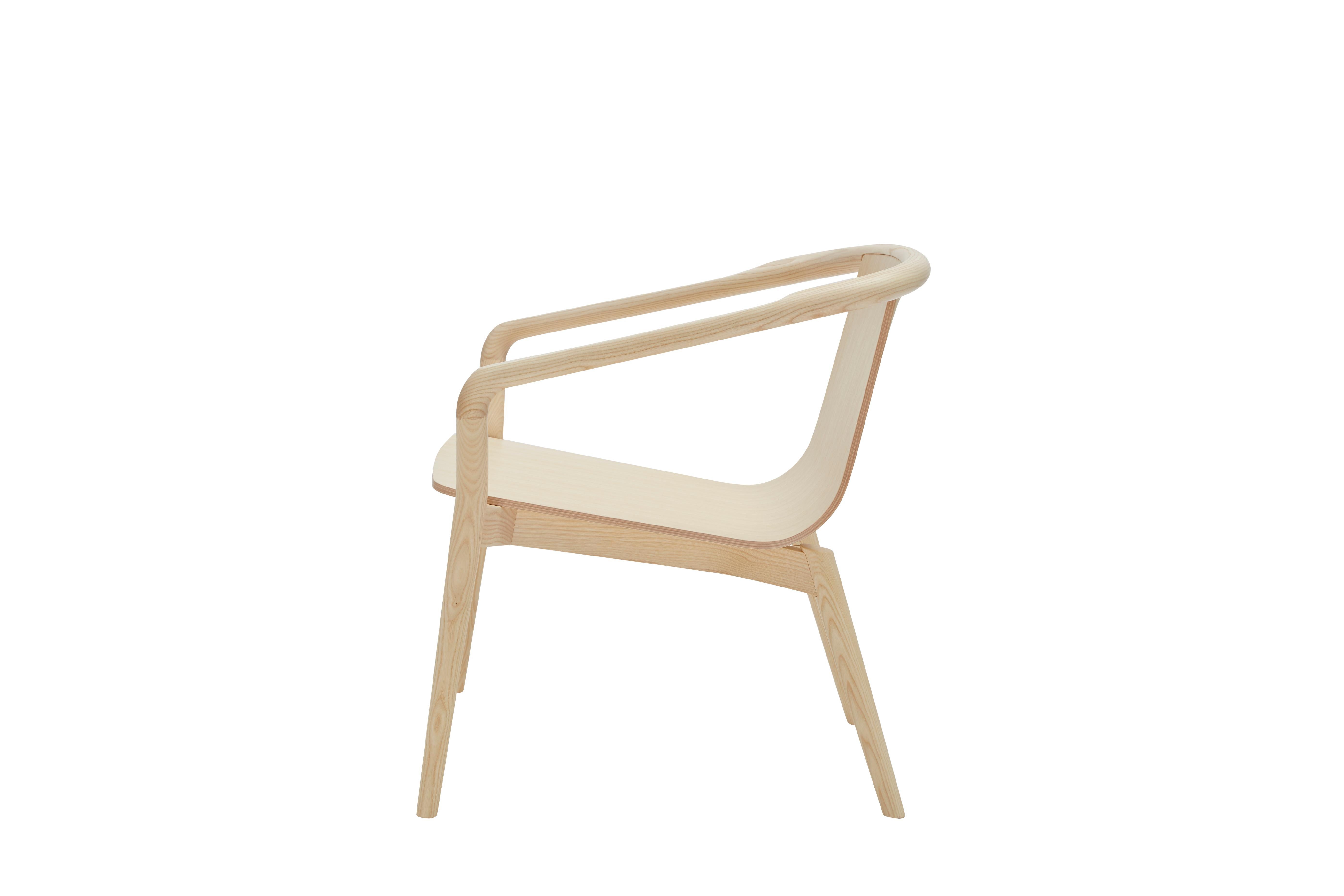 Minimalist SP01 Thomas Armchair in Natural Ash, Made in Italy For Sale