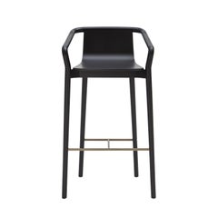 SP01 Thomas High Bar Stool in Carbon Stained Ash, Made in Italy