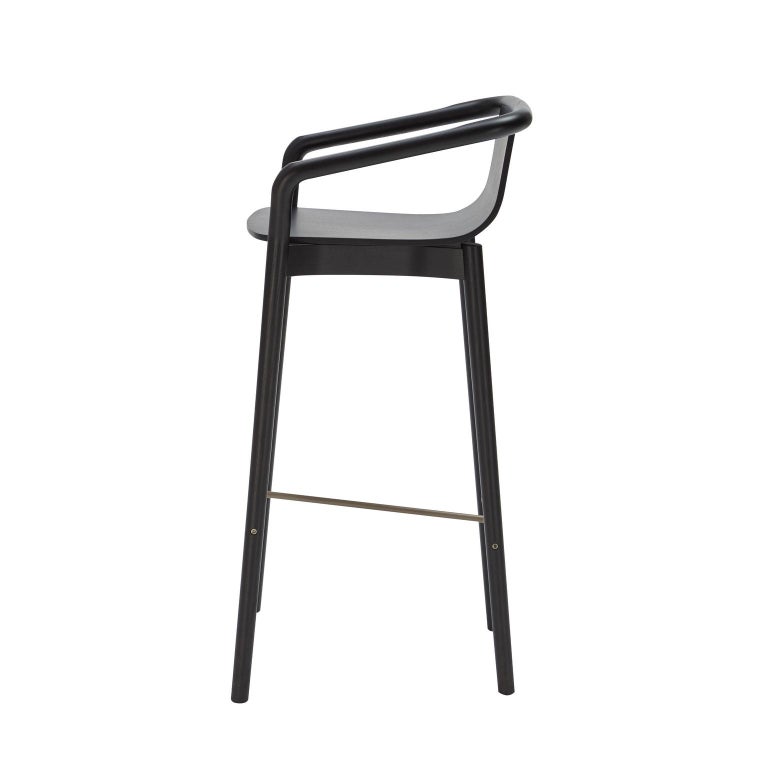 Italian SP01 Thomas High Bar Stool in Carbon Stained Ash, Made in Italy For Sale