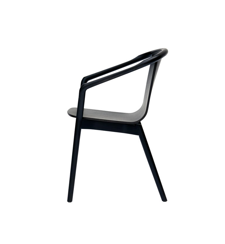 Minimalist SP01 Thomas Chair in Carbon Stained Ash, Made in Italy For Sale