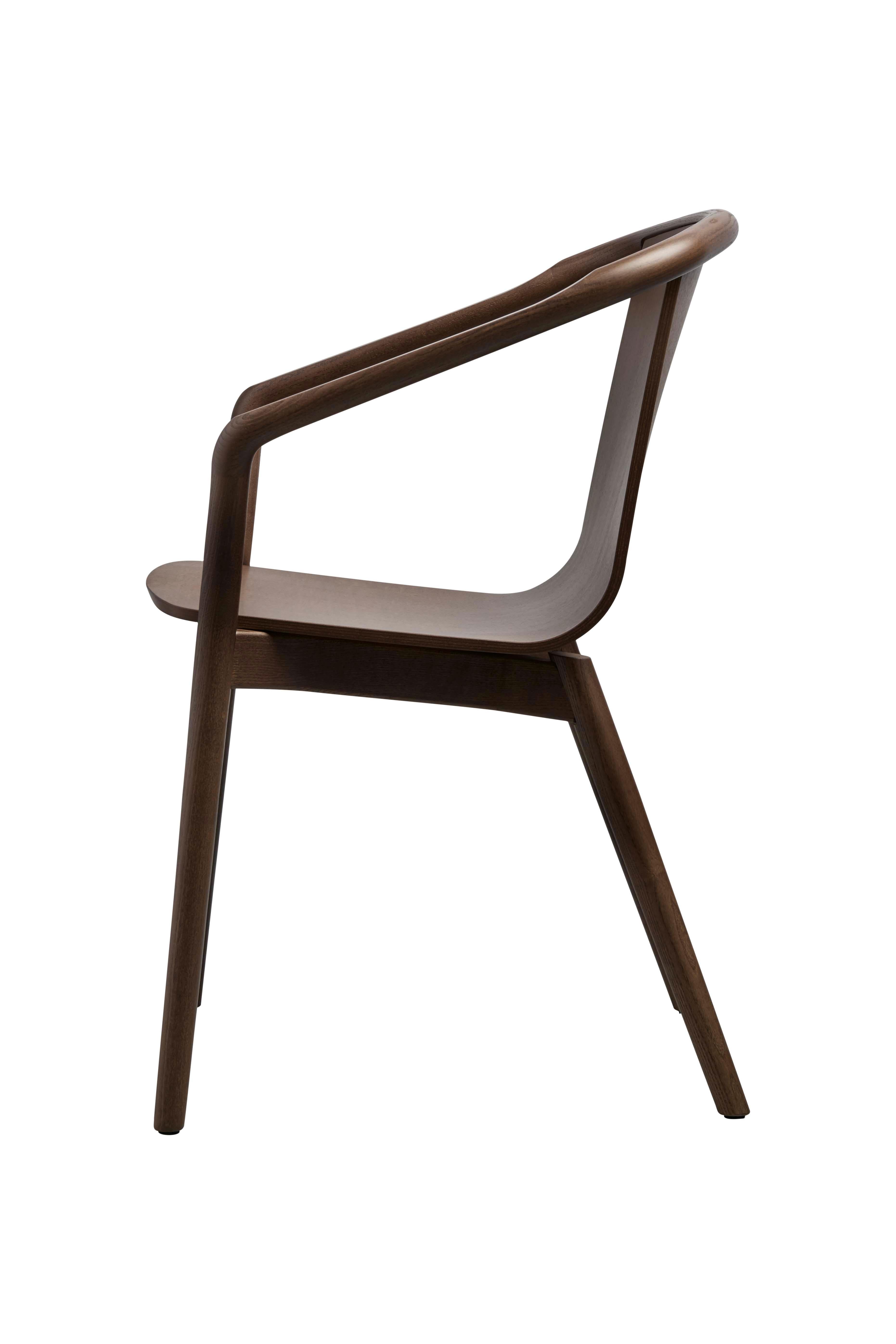 Minimalismo SP01 Sedia Thomas in frassino tinto noce, Made in Italy in vendita