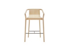 SP01 Thomas High Bar Stool in Natural Ash, Made in Italy
