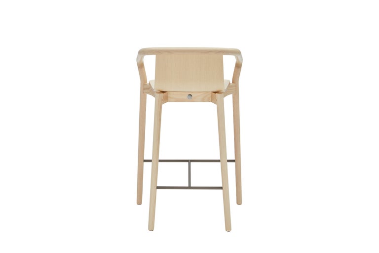 Art Deco SP01 Thomas High Bar Stool in Natural Ash, Made in Italy For Sale
