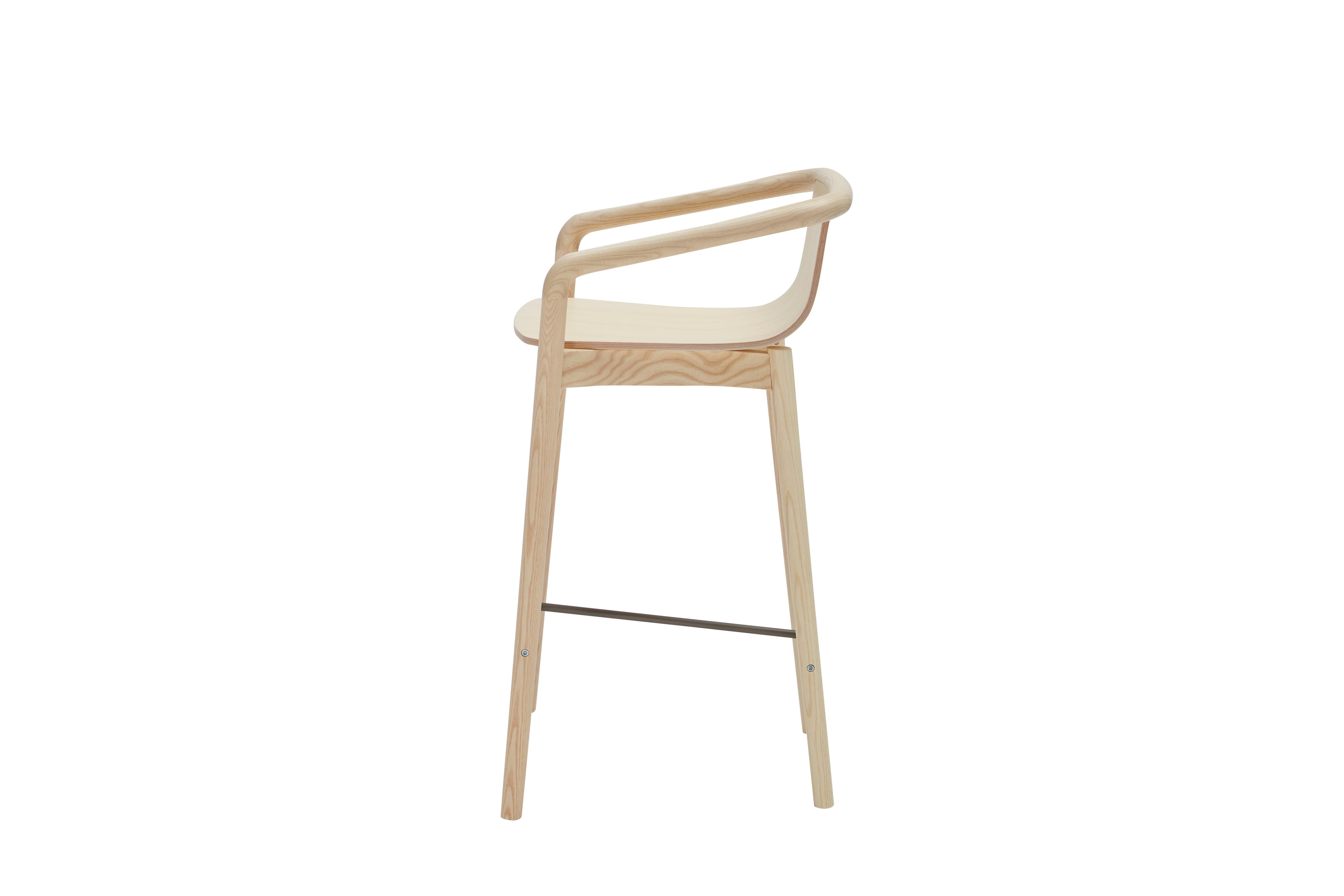 Italian SP01 Thomas High Bar Stool in Natural Ash, Made in Italy For Sale