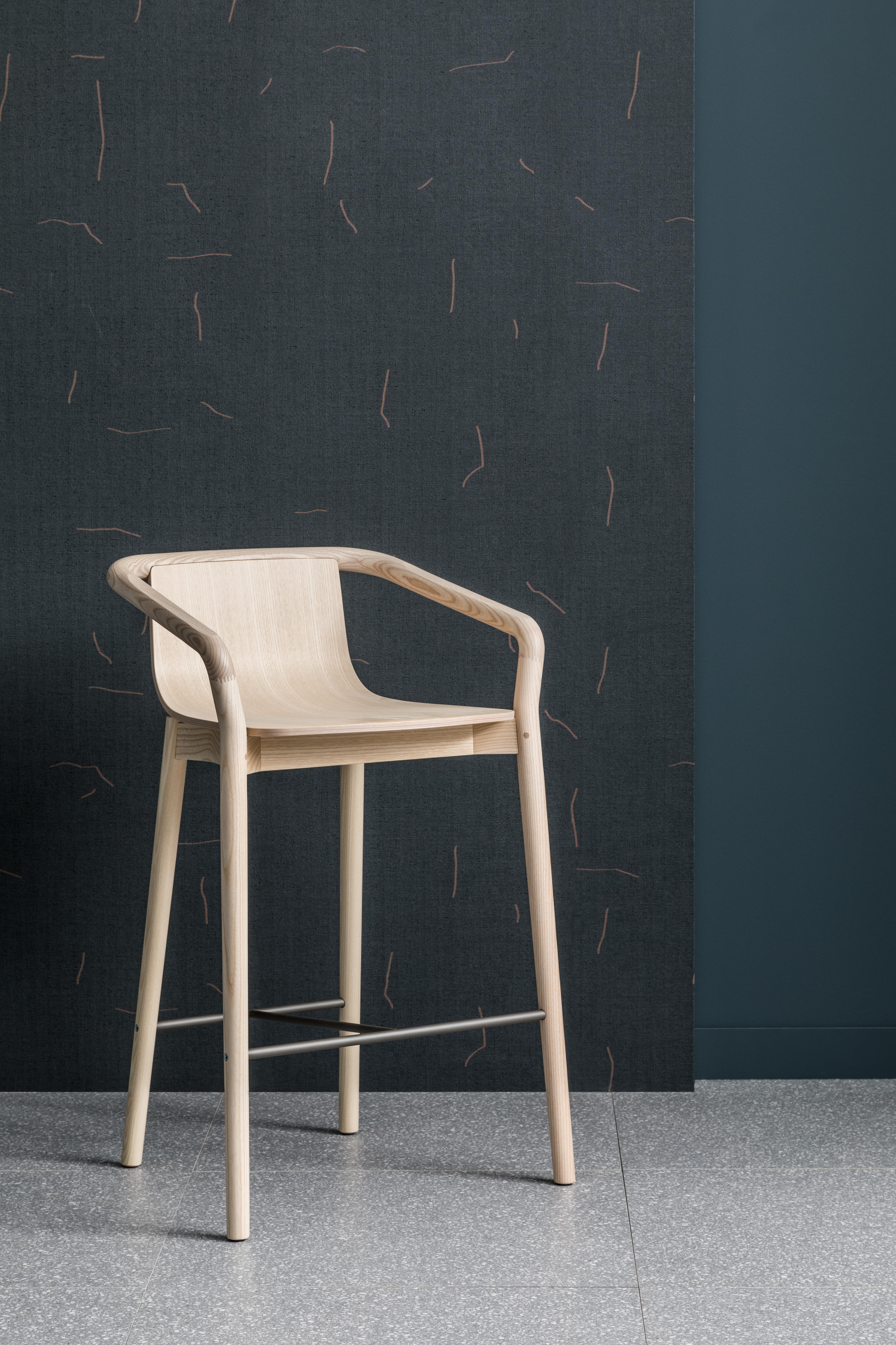 SP01 Thomas High Bar Stool in Natural Ash, Made in Italy In New Condition For Sale In Sydney, NSW
