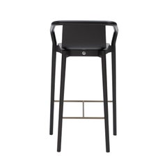 SP01 Thomas Low Bar Stool in Carbon Stained Ash, Made in Italy