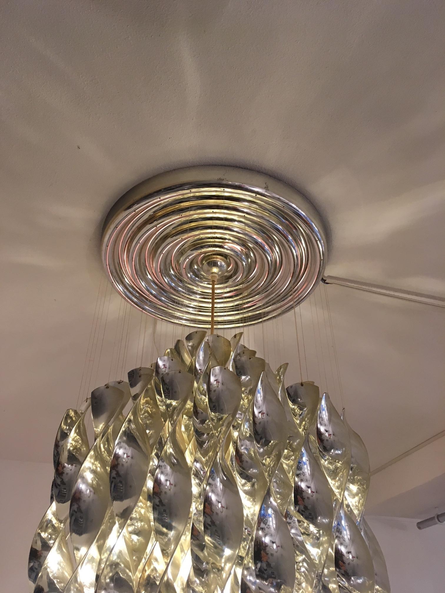 Swiss SP2 Spirals Pendant Lamp by J. Lüber AG, 1969