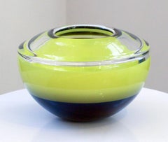 "SP9814/20 Small Yellow Bowl" in Blown Czech Glass by Petr Zdenek