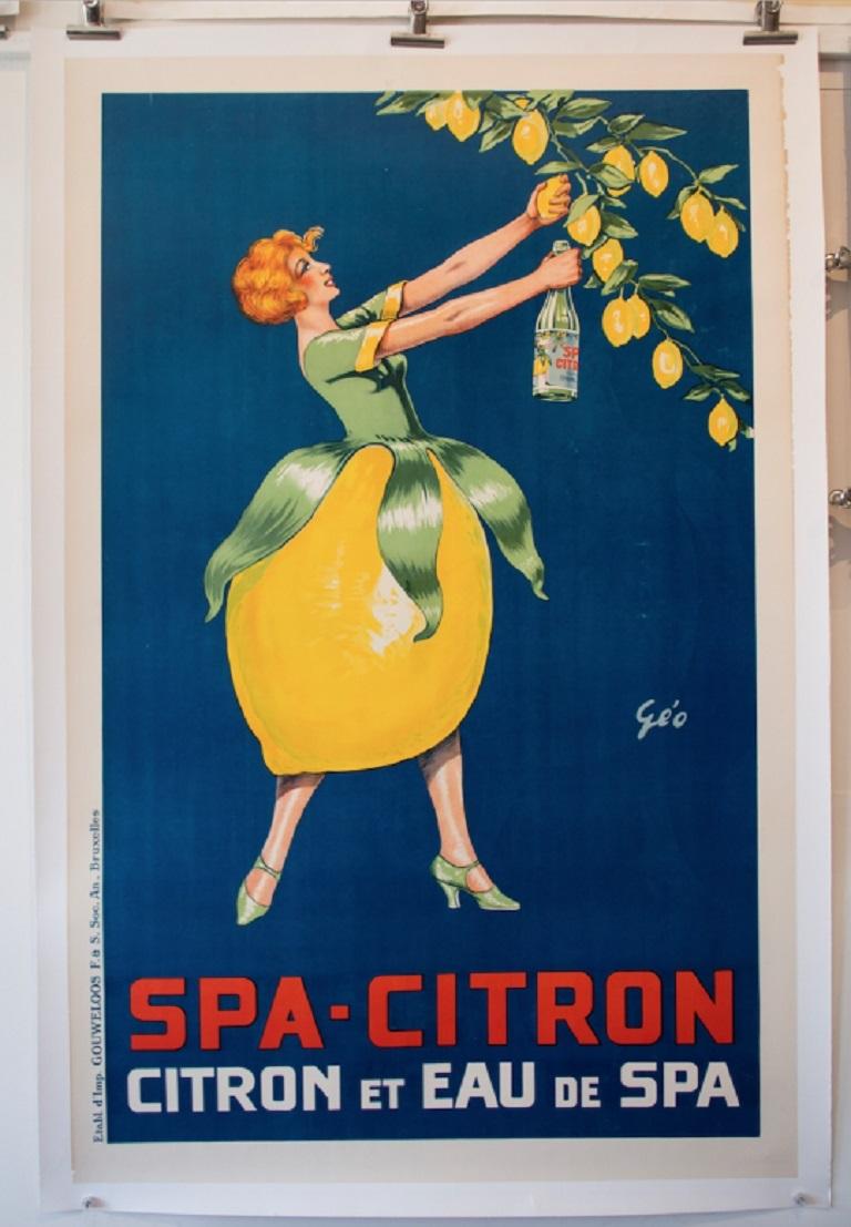 Spa citron original vintage poster.